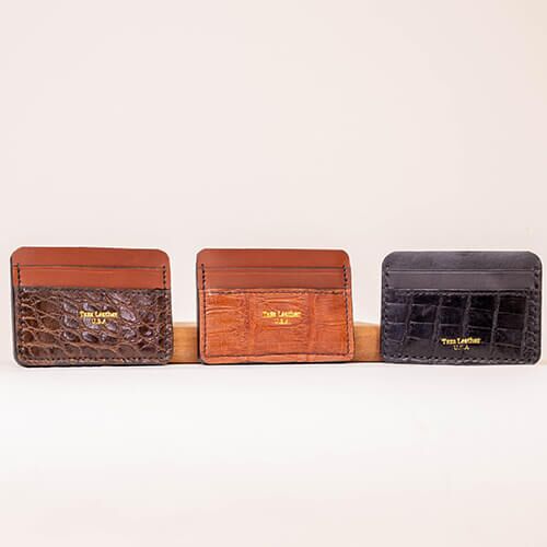 COGNAC Alligator Luxury Card Holder | Elegant Pocket Organizer