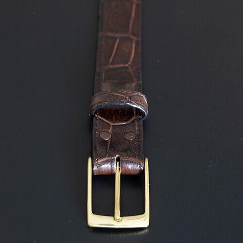 Handmade Brown Alligator Belt | Taza Leather Made in USA