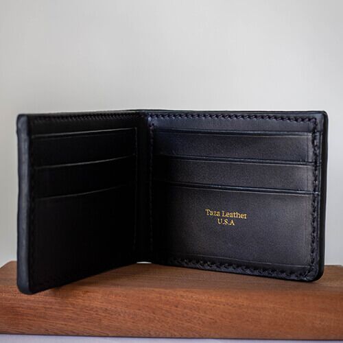 Black Crocodile Bifold Wallet | Taza Leather